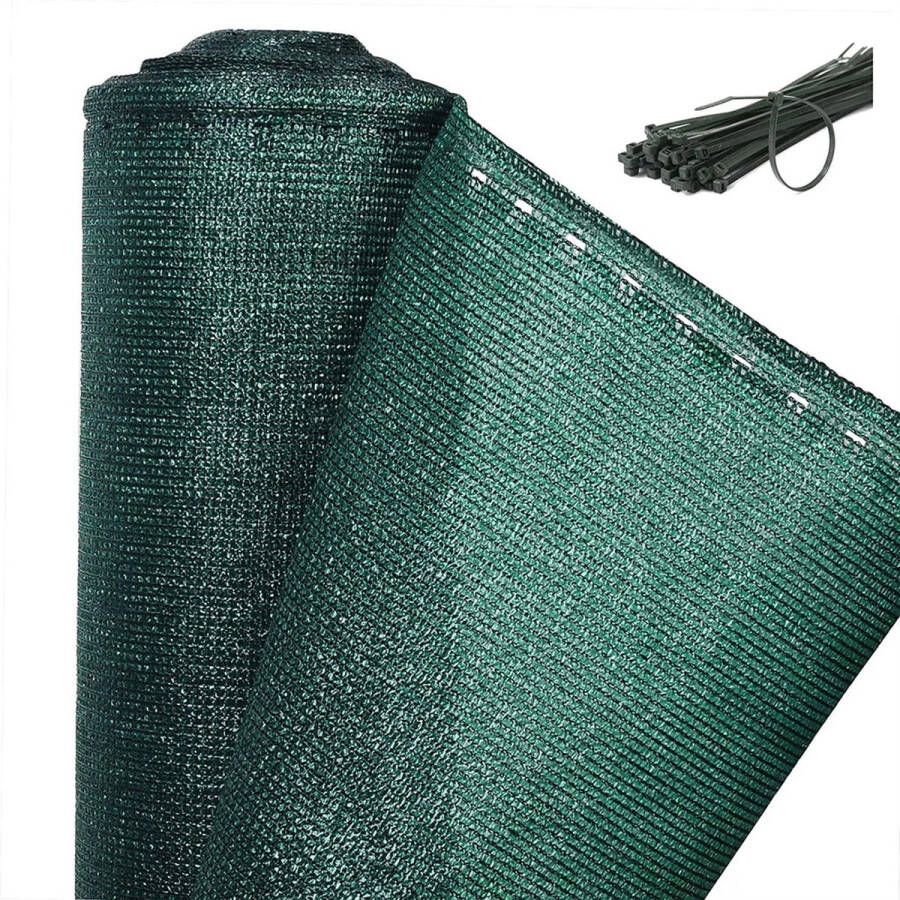 BukkitBow Privacy Scherm Groen 150g m² Schaduwend: 85% Temperatuurbestendig Inclusief Kabelbinders 1x6m