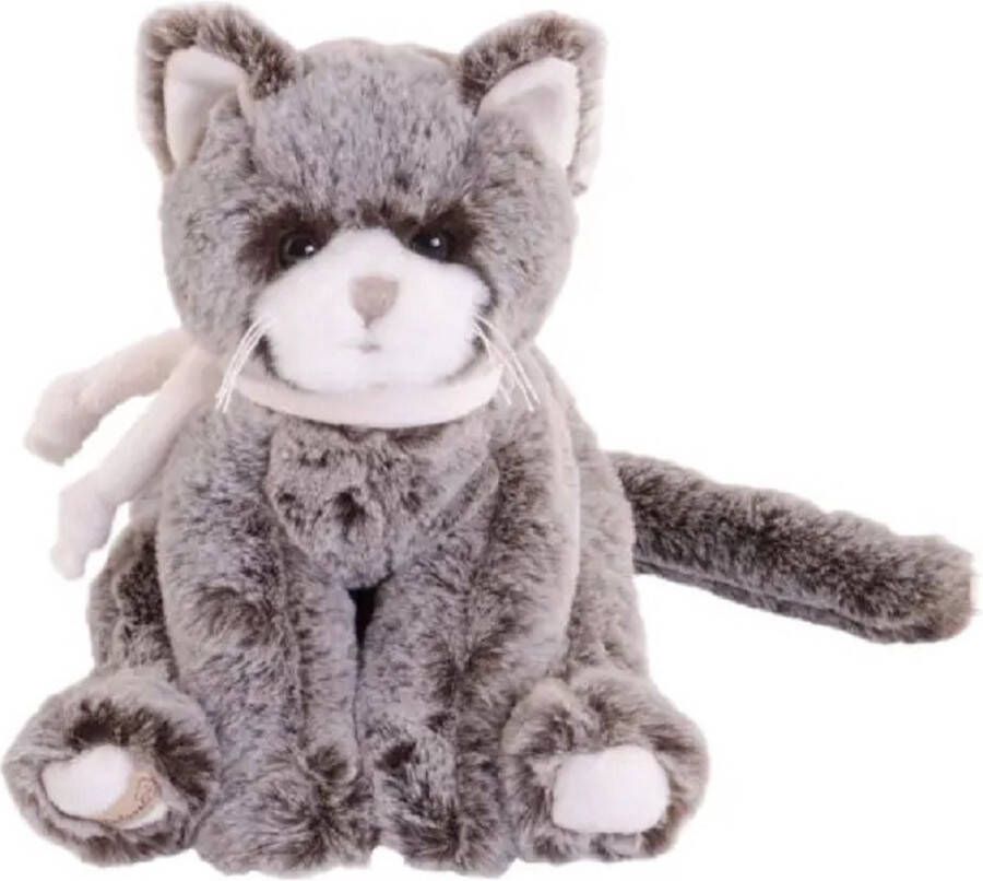 Bukowski pluche kat poes knuffeldier grijs zittend 25 cm Luxe kwaliteit knuffels