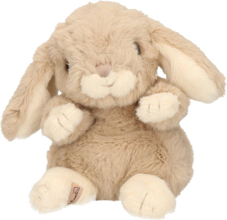 Bukowski pluche konijn knuffeldier beige zittend 15 cm Luxe kwaliteit knuffels