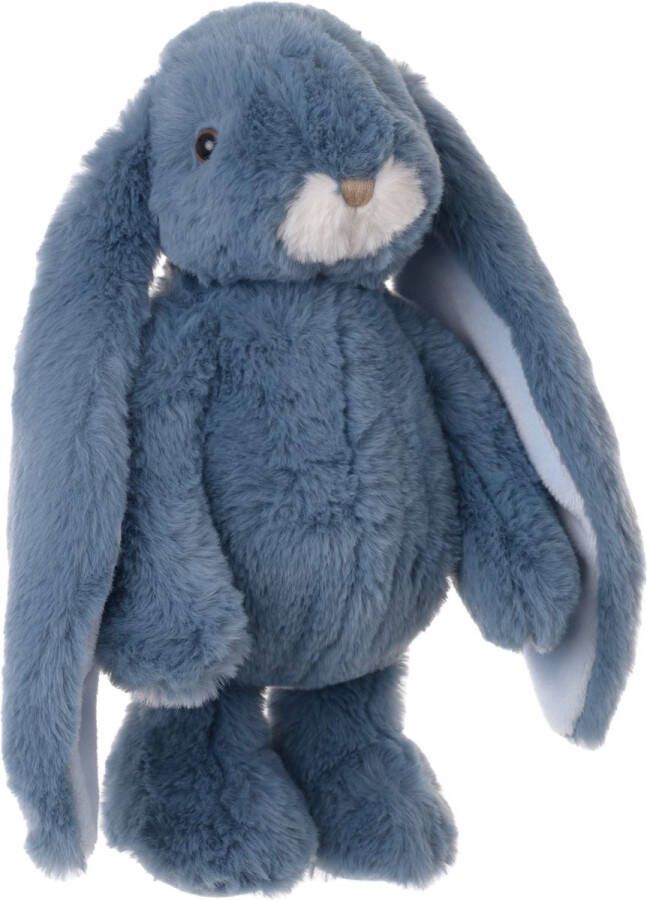 Bukowski pluche konijn knuffeldier blauw staand 30 cm Luxe kwaliteit knuffels