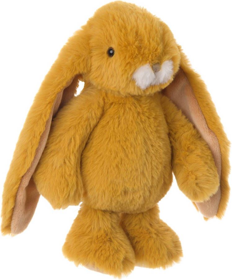 Bukowski pluche konijn knuffeldier dark okergeel staand 22 cm Luxe kwaliteit knuffels