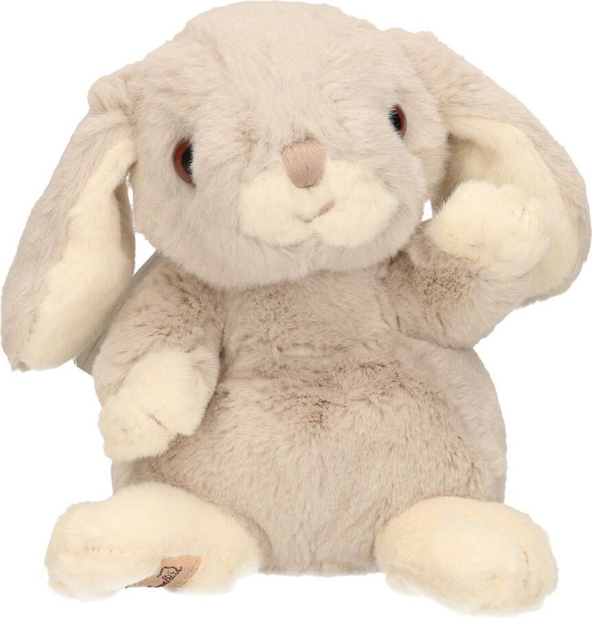 Bukowski pluche konijn knuffeldier lichtgrijs zittend 15 cm Luxe kwaliteit knuffels