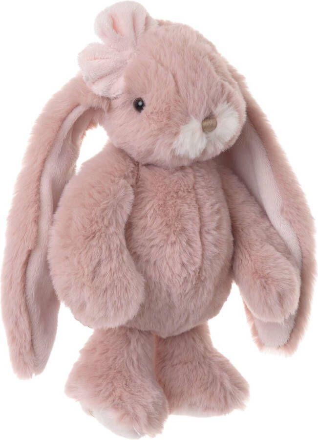 Bukowski pluche konijn knuffeldier oud roze staand 22 cm Luxe kwaliteit knuffels