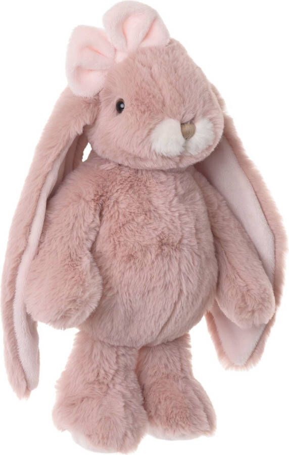 Bukowski pluche konijn knuffeldier oud roze staand 30 cm Luxe kwaliteit knuffels