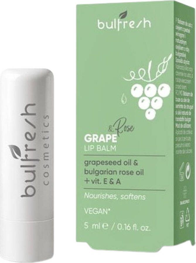 Bulfresh Cosmetics Bulfresh Lip balsam druif en roos 5 ml (lipstick uitvoering)