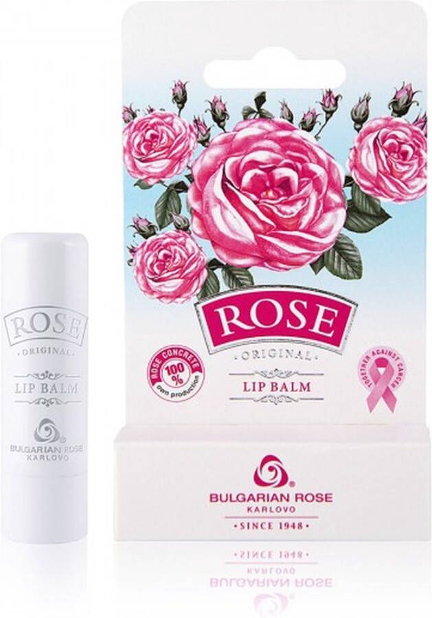 Bulgarian roos Karlovo Lip balm stick Rose Original | Rozen cosmetica met 100% natuurlijke Bulgaarse rozenolie en rozenwater