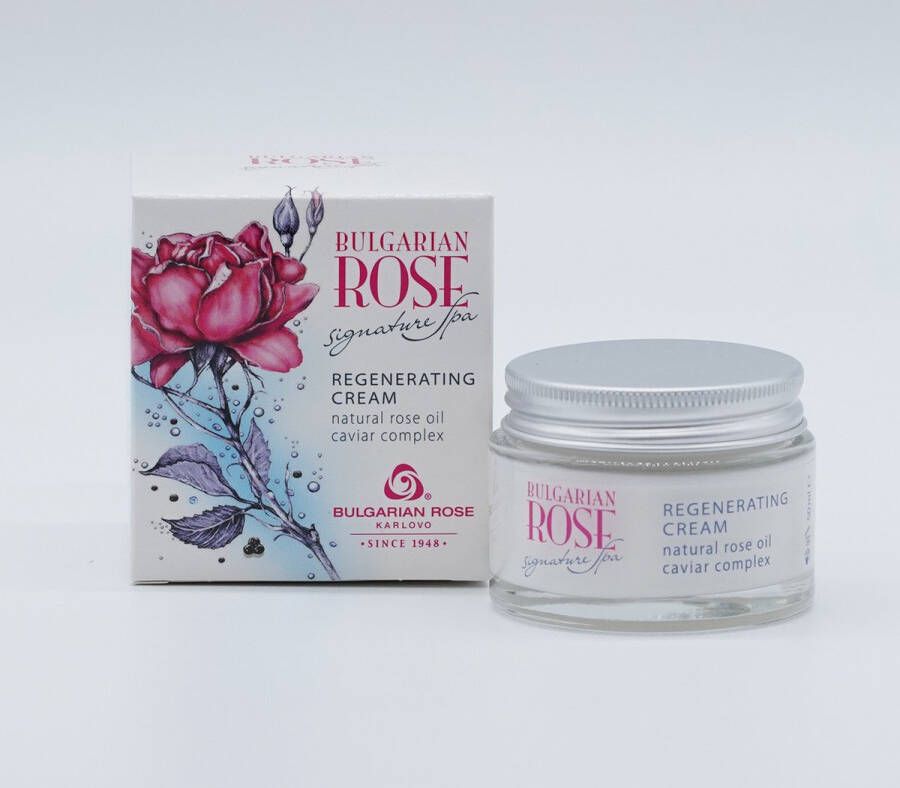 Bulgarian roos Karlovo Bulgarian Rose Signature Spa Regenererende Nachtcrème herstelt de glans kalmeert en stimuleert op cellulair niveau