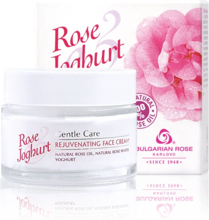 Bulgarian rose Karlovo Rejuvenating face cream Rose Joghurt Dag- nachtcrème Rozen cosmetica met 100% natuurlijke Bulgaarse rozenolie en rozenwater