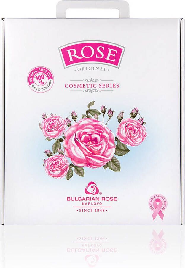 Bulgarian rose Karlovo Rose Original Gift set deluxe Cadeauset micellair water + dagcrème + handcrème + zeep + douchegel Kerstcadeau Rozen cosmetica met 100% natuurlijke Bulgaarse rozenolie en rozenwater