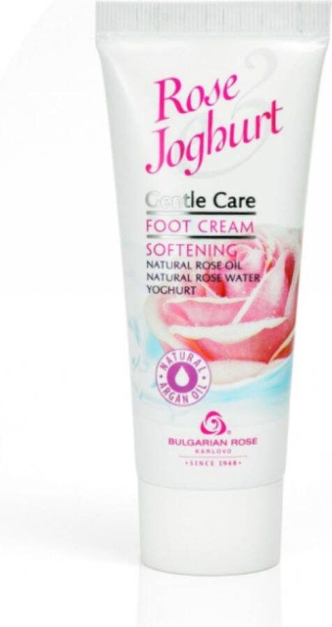 Bulgarian rose Karlovo Softening foot cream Rose Joghurt Verzachtende voetcrème met arganolie kamfer en 100 % natuurlijke Bulgaarse rozenolie en rozenwater