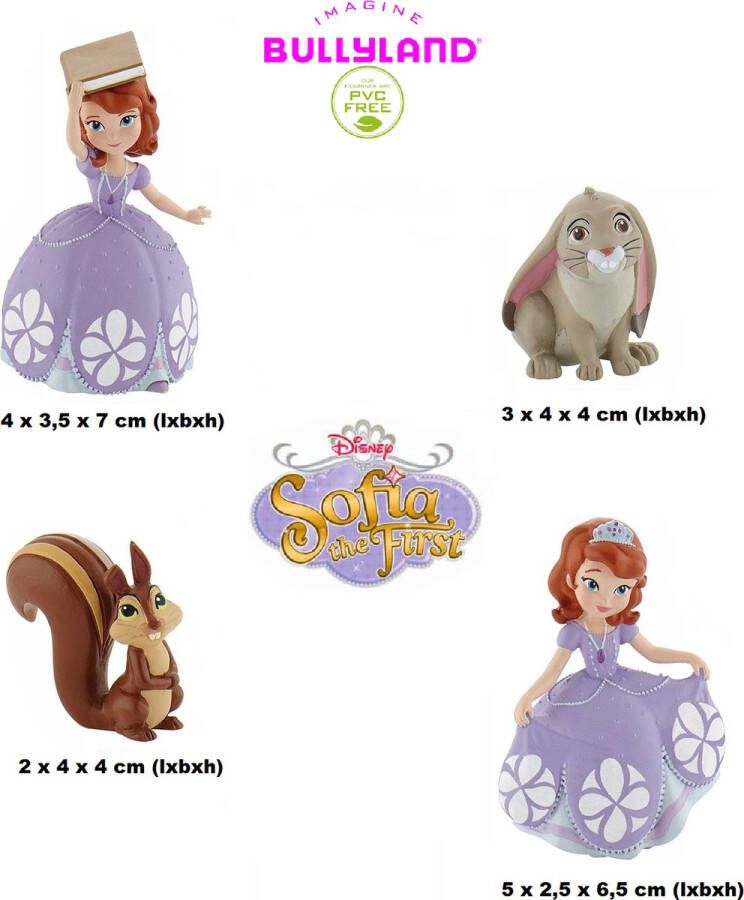 Bullyland Disney Prinses Sofia Speelset Taarttoppers set 4 stuks (hoogte + - 4 7 cm)