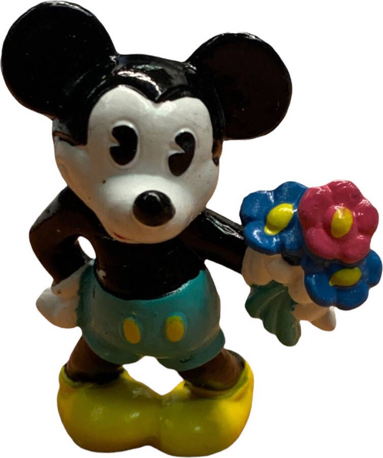 Bullyland Mickey mouse met bloemetje vintage speelfiguur
