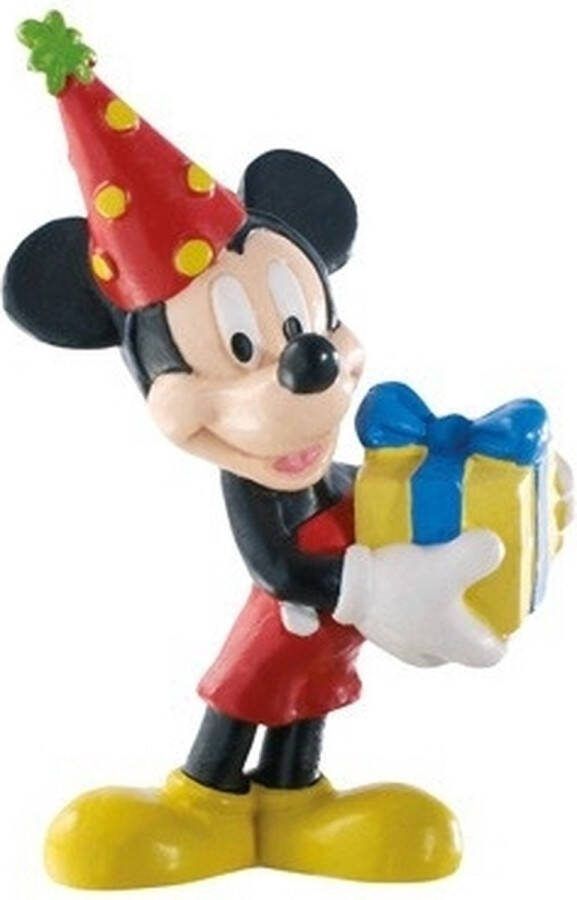 Bullyland Mickey Mouse Speelfiguur met cadeautje Verjaaredag 7 cm