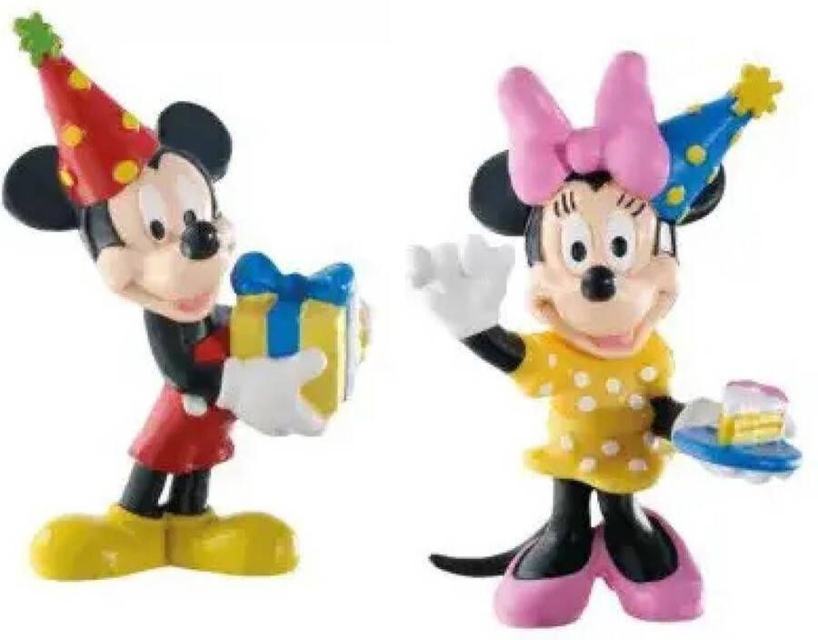 Bullyland Speelset Mickey Mouse en Minnie Mouse feest verjaardag (ca. 6 cm)