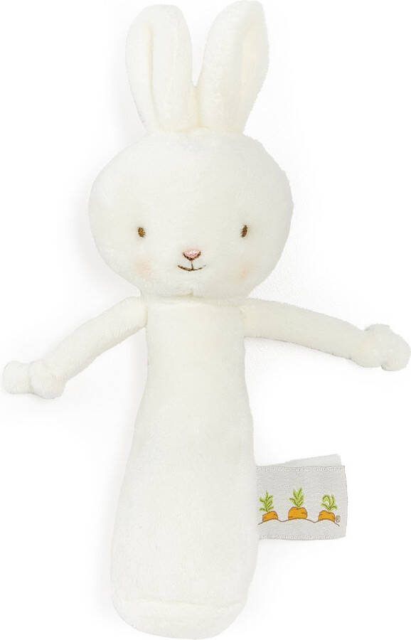 Bunnies By The Bay Friendly Chime Rammelaar Knuffel Knijprammelaar Geborduurde details 15 cm Polyester Konijn Wit