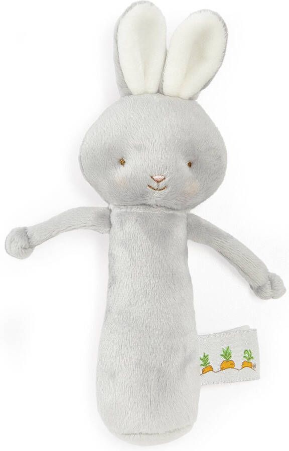 Bunnies By The Bay Friendly Chime Rammelaar Knuffel Knijprammelaar Geborduurde details 15 cm Polyester Konijn Grijs