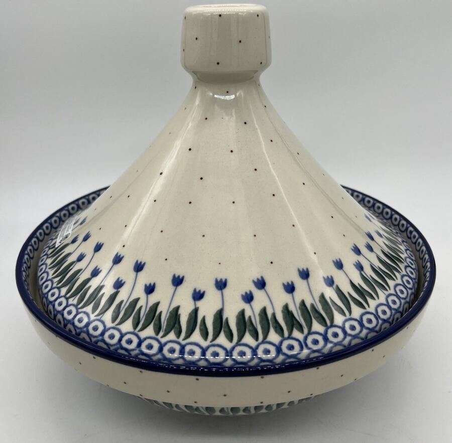 Bunzlau keramiek tajine blauwe bloem