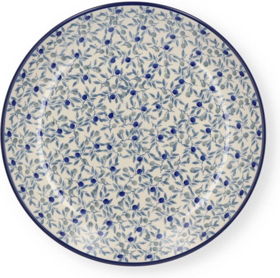Bunzlau Castle Bord Ø: 23 5 cm Blue Olive Handgemaakt Bord