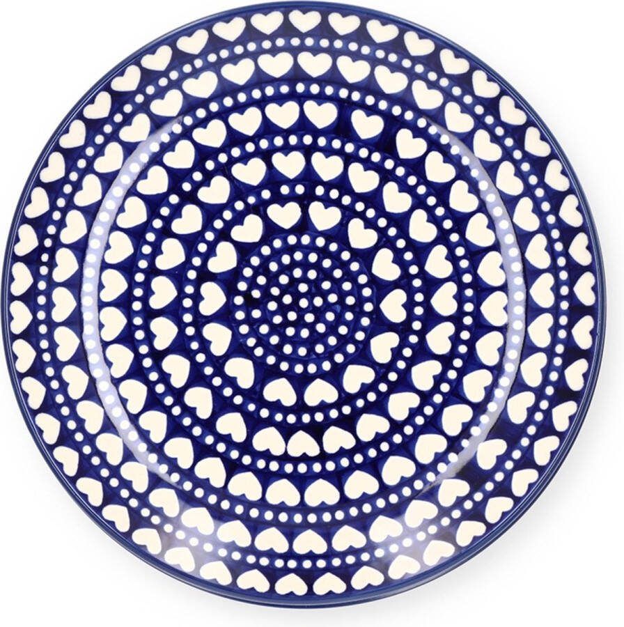 Bunzlau Castle Dinerbord Ø: 26 5 cm Blue Valentine Handgemaakt Bord