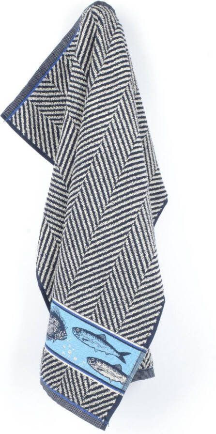 Bunzlau Castle Keukendoek Vis Donkerblauw| x 53.00 cm