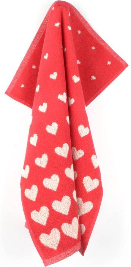 Bunzlau Castle Keukendoek Hart Rood| 60.00 x 53.00 cm