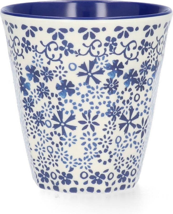 Bunzlau Castle Melamine Beker Indigo Lace campingservies picknick servies
