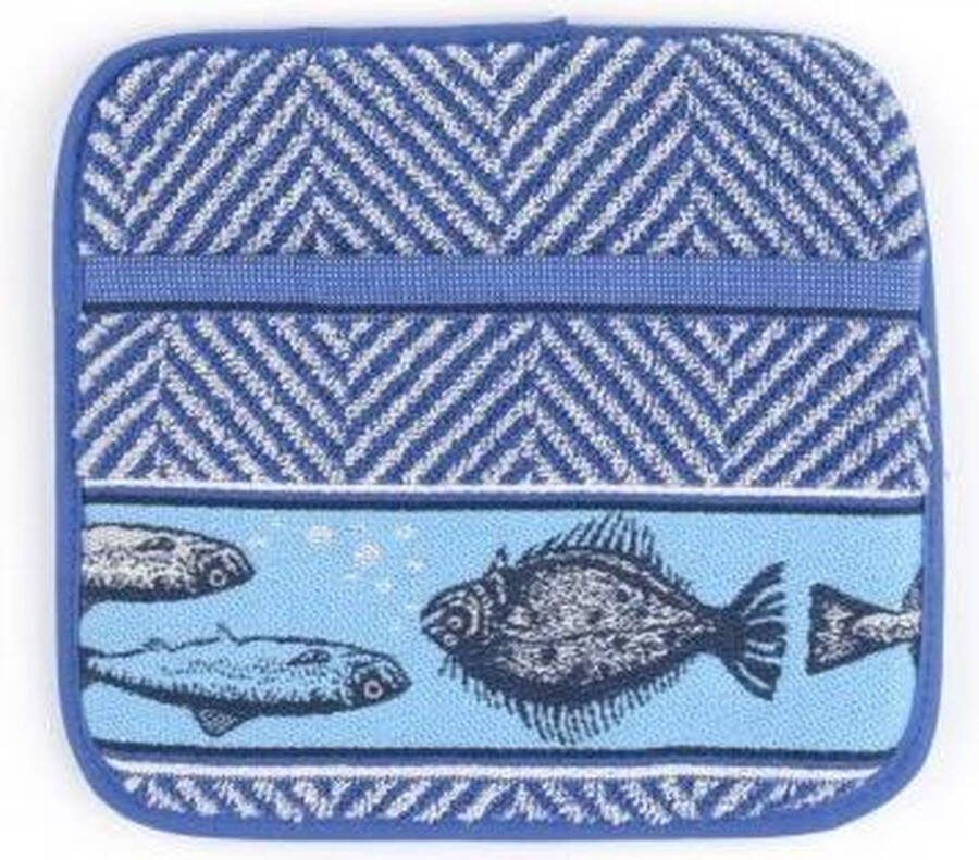 Bunzlau Castle pannenlap Fish Royal blue