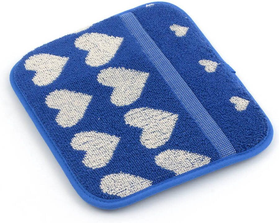 Bunzlau Castle pannenlap Hearts Royal Blue 23x20