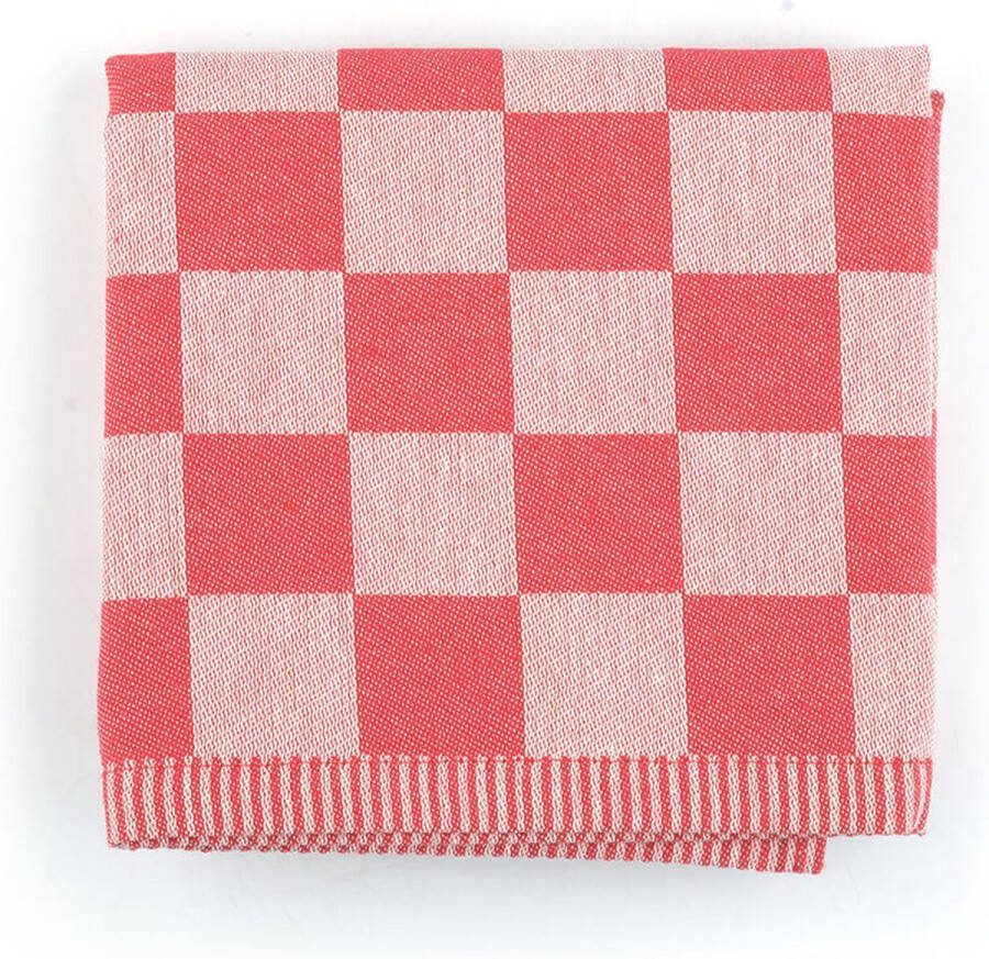 Bunzlau Castle Theedoek Block Rood| x 53.00 cm