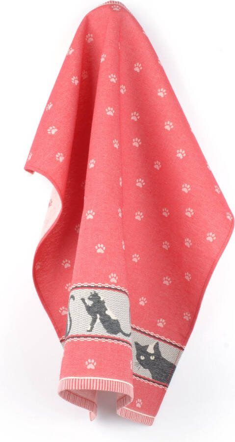 Bunzlau Castle Theedoek Kat Rood GOTS| 65.00 x 65.00 cm