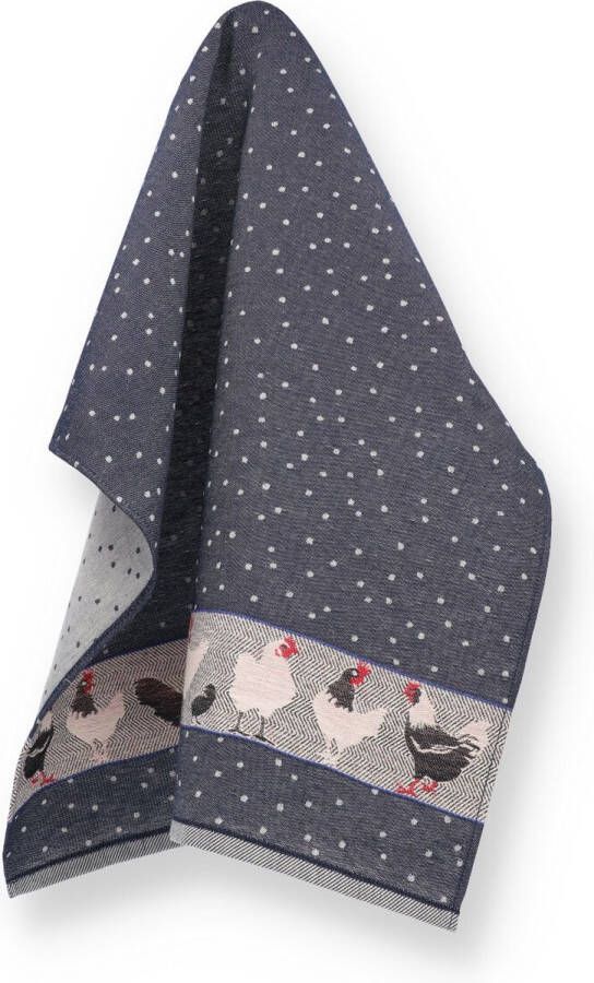 Bunzlau Castle Theedoek Kip Donkerblauw| 65.00 x 65.00 cm