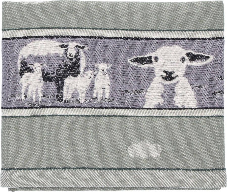 Bunzlau Castle Theedoek Schaap Donkergroen| 65.00 x 65.00 cm