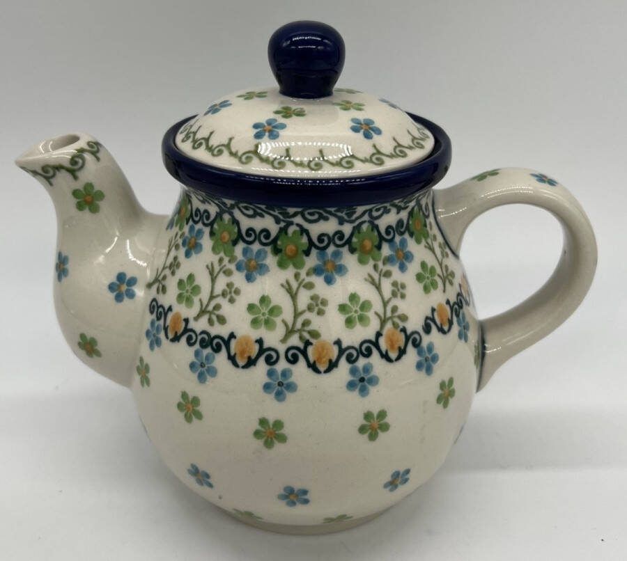 Bunzlau keramiek theepot 0 7 liter groene bloem