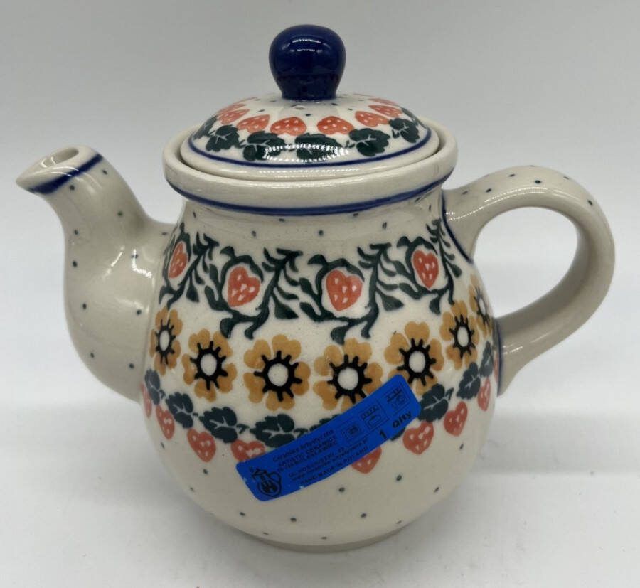 Bunzlau keramiek theepot 0 7 liter rood hart