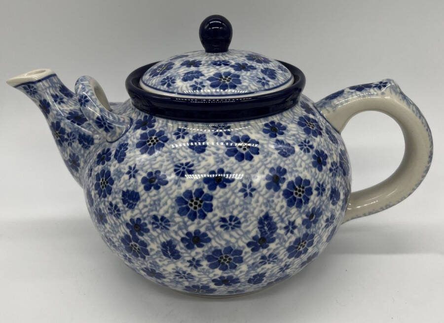 Bunzlau keramiek theepot 1 8 liter blauwe libel