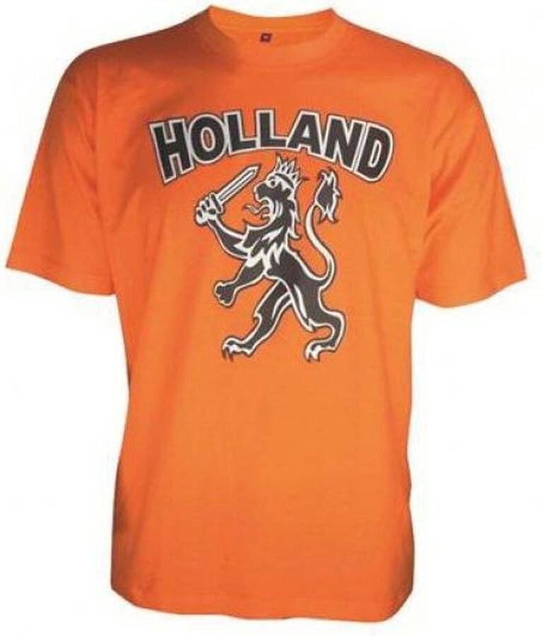 Burco Benza T-shirt EK WK Voetbal oranje T-shirt met leeuw maat XL