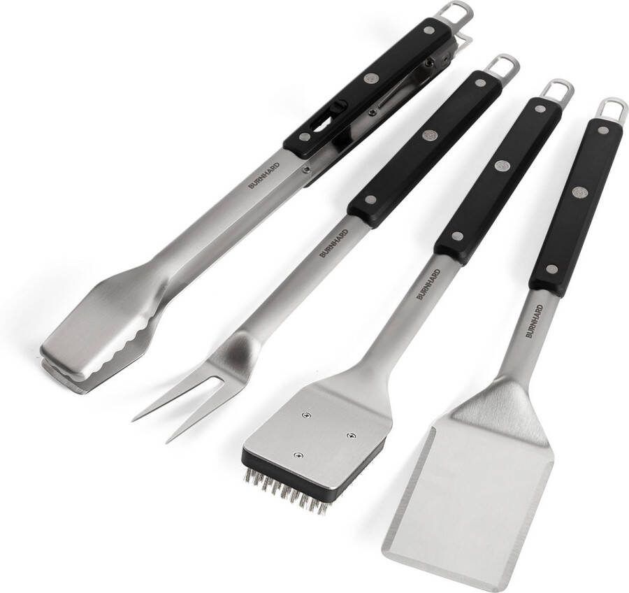 Burnhard BBQ Gereedschap RVS Grillbestek-Set 4-delig