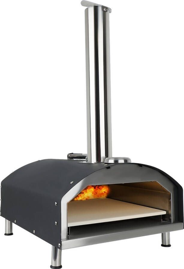 Burnic pizzaoven voor buiten houtpellets Gestookt ø 33 cm Draagbaar en Opvouwbaar Tot 500°C