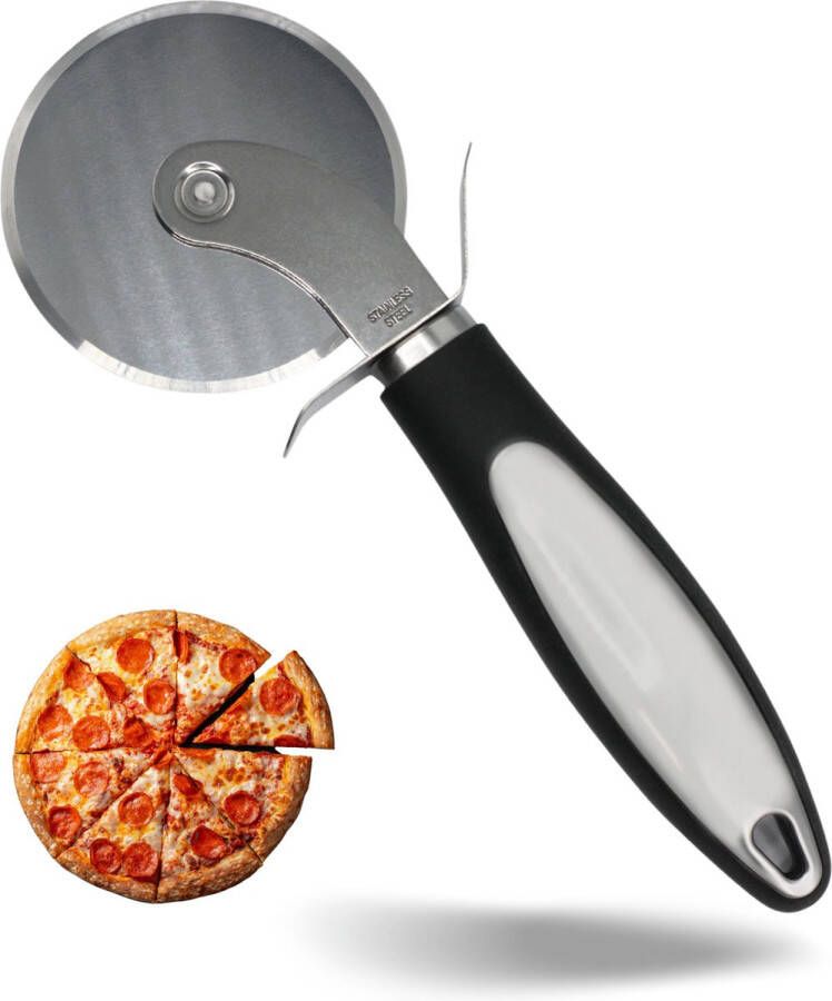 Burnic pizzasnijder met ophanghaak Pizza's Pizzaroller Robuust & Scherp Wiel Vaatwasserbestendig Antislip handvat & RVS