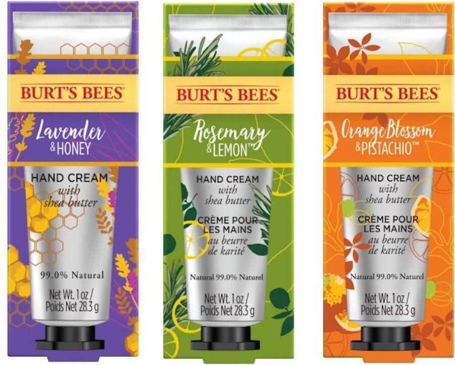 Burt's Bees Hand Cream Lavender & Honey + Rosemary & Lemon + Orange Blossom & Pistachio 3 Pak