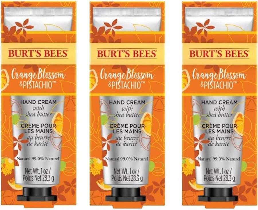 Burt's Bees Hand Cream Orange Blossom & Pistachio 3 Pak