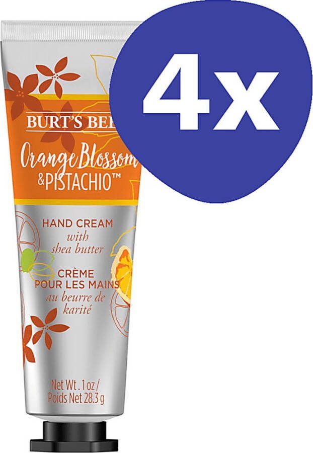 Burt's Bees Handcreme Sinaasappelbloesem & Pistache (4x 28.3gr)