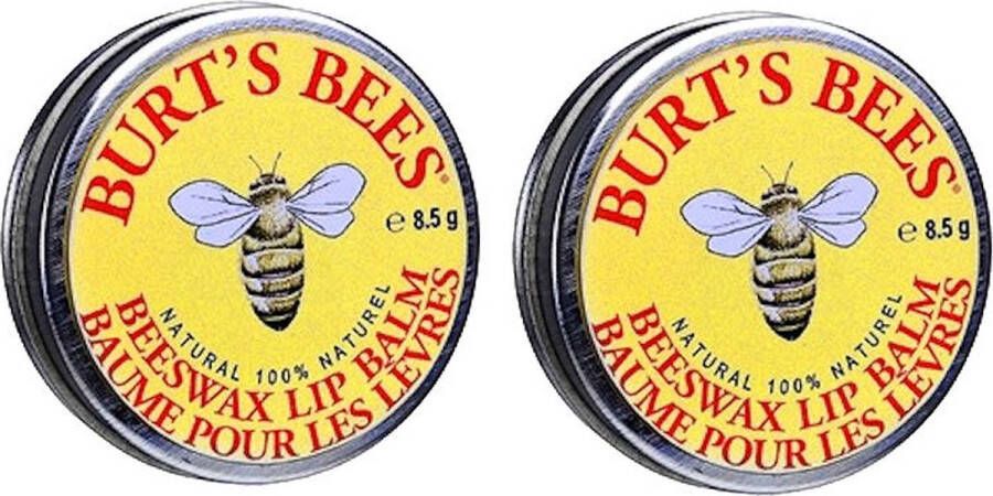Burt's Bees Lip Balm Tin Beeswax 2 Pak