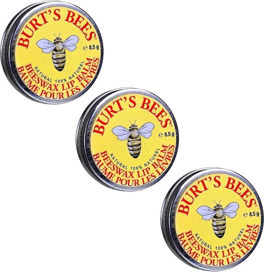Burt's Bees Lip Balm Tin Beeswax 3 Pak