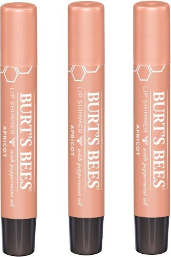 Burt's Bees Lip Shimmer Apricot 3 Pak