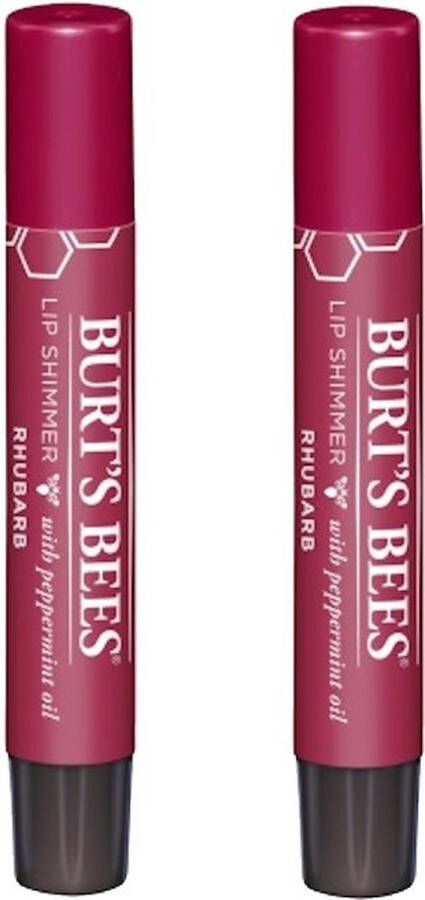 Burt's Bees Lip Shimmer Rhubarb 2 Pak