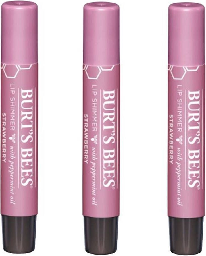 Burt's Bees Lip Shimmer Strawberry 3 Pak