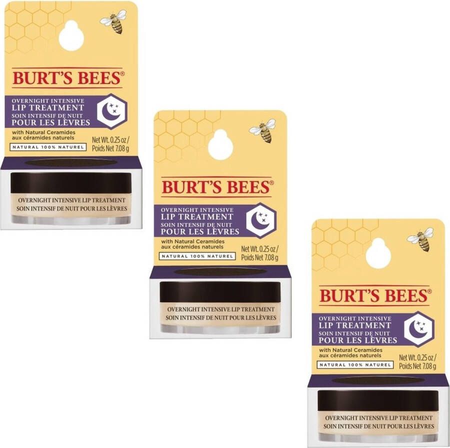 Burt's Bees Lip Treatment Overnight Intensive 3 Pak