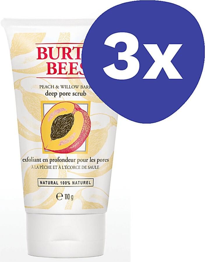 Burt's Bees Peach and Willowbark Deep Pore Scrub (3x 110gr)
