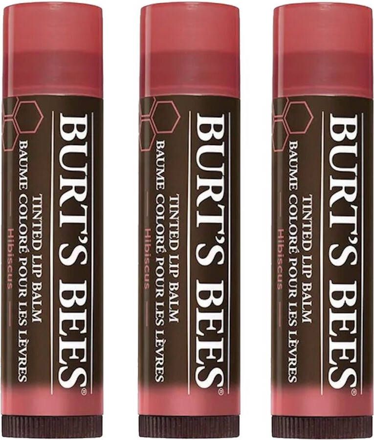 Burt's Bees Tinted Lip Balm Hibiscus 3 Pak